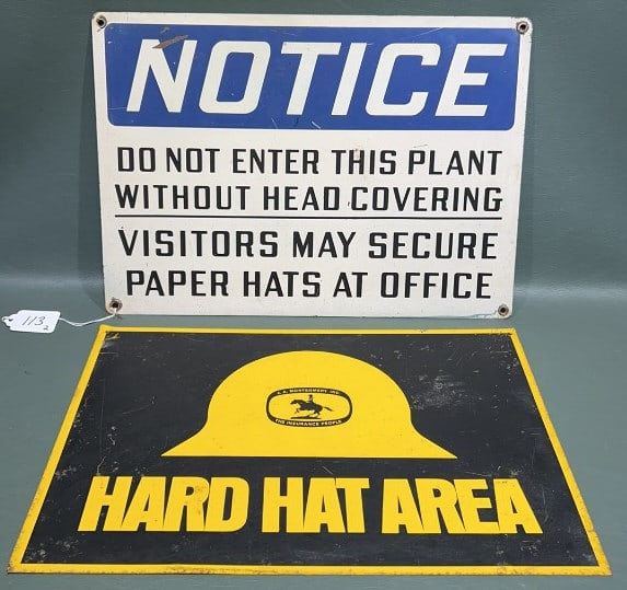 2 VINTAGE METAL HARD HAD SIGNS (1 of 5)