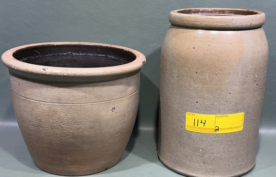 WM ROOKER? STONEWARE CROCK & 1 GAL. CROCK (1 of 10)
