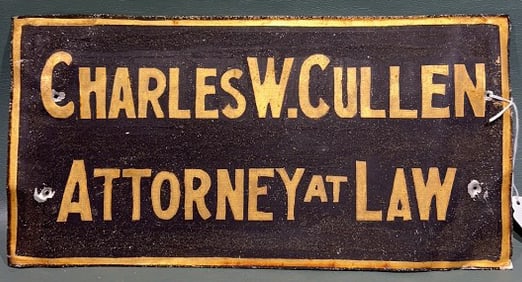 CHARLES W CULLEN GEORGETOWN DE METAL SIGN