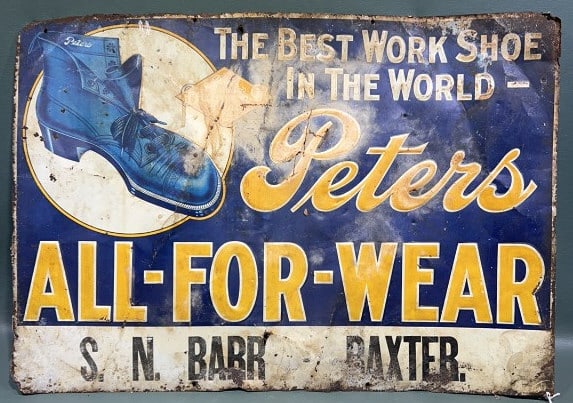 VINTAGE PETERS SHOES METAL ADVERTISING SIGN (1 of 6)