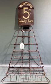 VINTAGE HORTON'S 5 CENT CANDY BAR METAL STAND