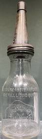 VINTAGE ATLANIC REFINING CO GLASS OIL BOTTLE W/ LI