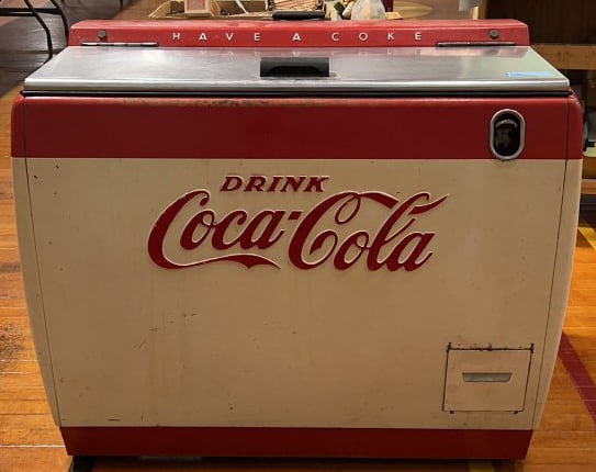 VINTAGE COCA-COLA REFRIGERATOR / COOLER: 43-1/2" X 27" X 36"
