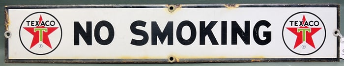 VINTAGE PORCELAIN NO SMOKING TEXACO SIGN