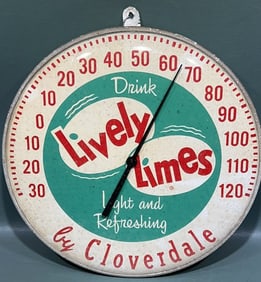 LIVELY LIMES BY CLOVERDALE ADVERTISING THERMOMETER