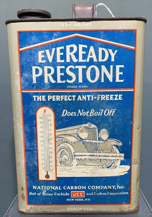 VINTAGE EVEREADY PRESTONE ANTI-FREEZE CAN (1 of 5)