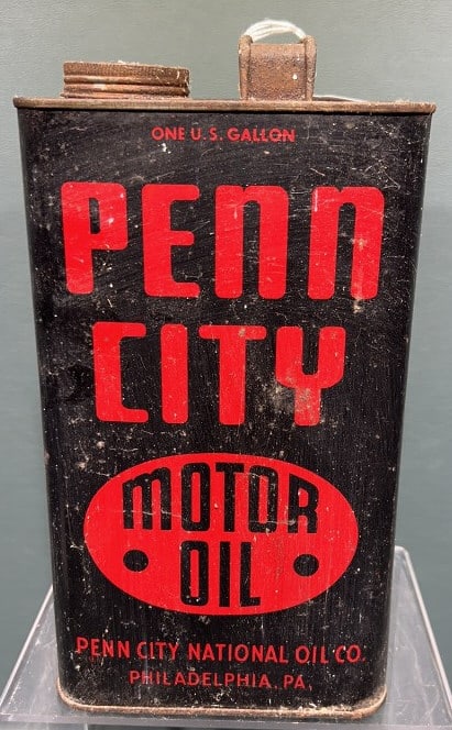 VINTAGE PENN CITY MOTOR OIL METAL CAN (1 of 5)
