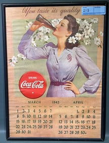 VINTAGE 1942 COCA-COLA ADVERTISING CALENDAR PAGE