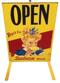 SUNBEAM ADVERTISING OPEN STORE SIDEWALK SIGN