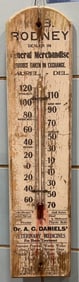 LAUREL, DE WOODEN ADVERTISING THERMOMETER