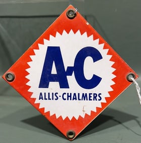 VINTAGE SMALL ALLIS-CHALMERS PORCELAIN SIGN