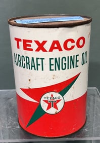 TEXACO AIRCRAFT ENGINE OIL 1 QUART CAN (FULL)