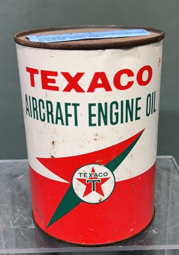 TEXACO AIRCRAFT ENGINE OIL 1 QUART CAN (FULL) (1 of 4)