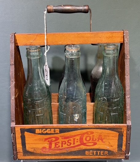 PEPSI COLA WOODEN 6 PACK W/4 EXMORE VA BOTTLES (1 of 6)
