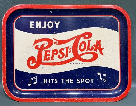 1940'S PEPSI-COLA "DOUBLE DOT" METAL TRAY (1 of 5)