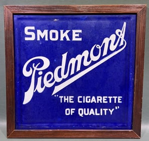 PIEDMONT CIGARETTES DOUBLE SIDED PORCELAIN SIGN