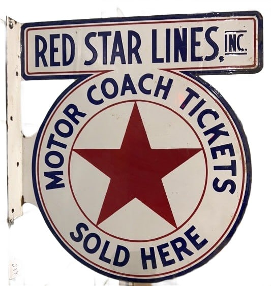 RED STAR LINES PORCELAIN WALL ADVERTISING SIGN (1 of 10)