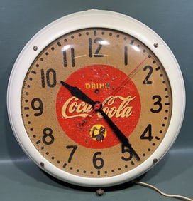 VINTAGE COCA-COLA LIGHTED ADVERTISING CLOCK