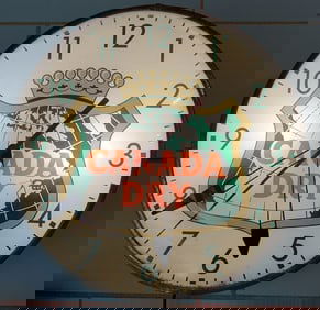 VINTAGE CANADA DRY LIGHTED ADVERTISING CLOCK