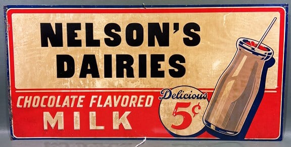 NELSON'S DAIRIES MILK ADVERTISING SIGN (1 of 4)