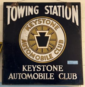 KEYSTONE AUTOMOBILE CLUB PORCELAIN DOUBLE SIDED SI