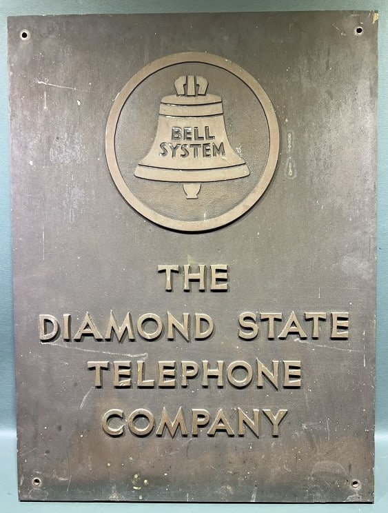 DIAMOND STATE TELEPHONE CO BRONZE PLAQUE /SIGN (1 of 4)