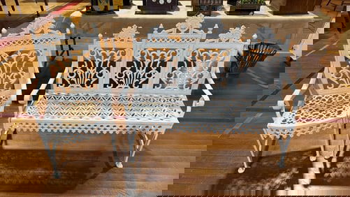 AB & WT WESTERVELT NY CAST IRON BENCH & CHAIR