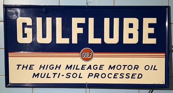 GULFLUBE MOTOR OIL METAL ADVERTISING SIGN (1 of 10)