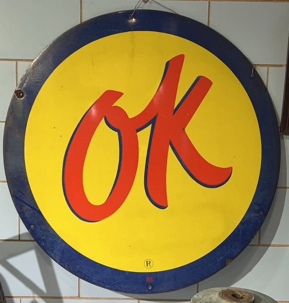 CHEVROLET OK SINGLE SIDED PORCELAIN SIGN: 36"