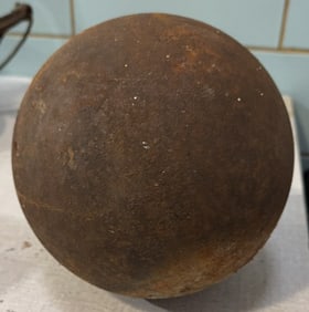 LARGE ANTIQUE CANNON BALL