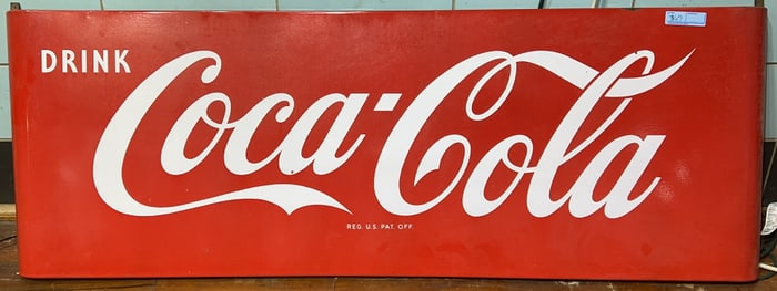 COCA-COLA LARGE ANTIQUE PORCELAIN ADVERTISING SIGN