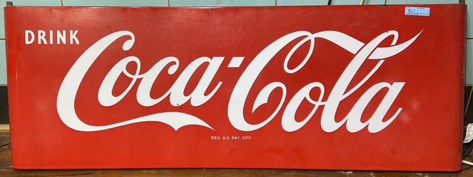COCA-COLA LARGE ANTIQUE PORCELAIN ADVERTISING SIGN (1 of 4)