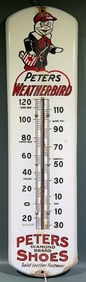 PETERS WEATHERBIRD SHOES PORCELAIN THERMOMETER