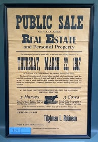 GEORGETOWN DEL. TILGHMAN L ROBINSON AUCTION POSTER