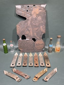 COCA-COLA PRINTING PLATE & ADVERTISING BOTTLE OPEN