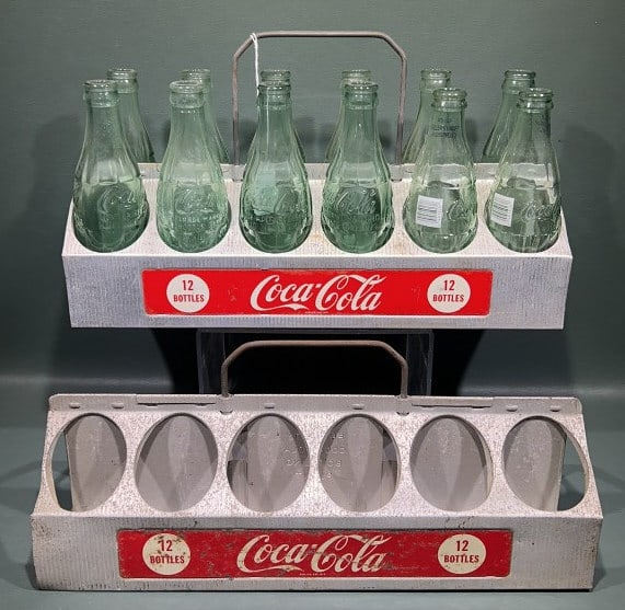 2 COCA-COLA METAL 12 PACK CARRIERS (1 of 7)