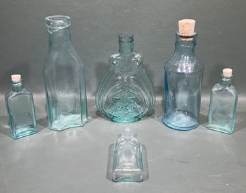3 - 3 IN 1 GLASS OIL BOTTLES, CARTER INK BOTTLE,