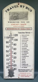 MONONGAHELA TRANSPORT CO, WOODEN THERMOMETER