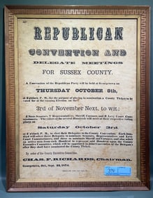 1874 GEORGETOWN  DEL. REPUBLICAN CONVENTION POSTER