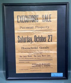 GEORGETOWN DEL. 1923 EXECUTORS' AUCTION AD