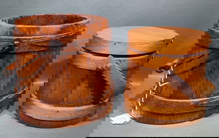 2 ANTIQUE SHAKER STYLE WOODEN FIRKINS