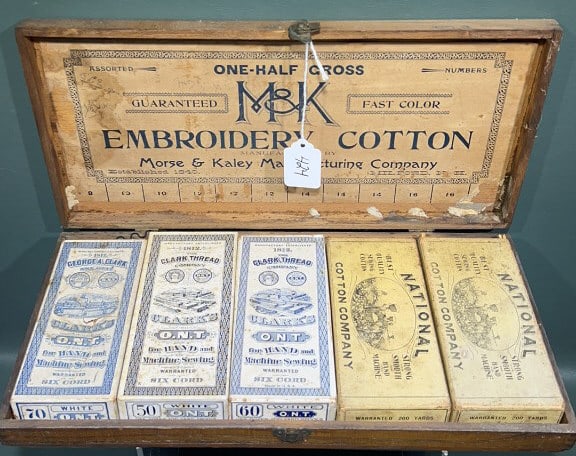 M & K EMBROIDERY COTTON BOX W/ CONTENTS (1 of 8)