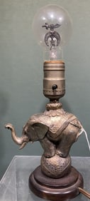 SHRINERS AEROLUX LIGHT BULB IN SMALL ELEPHANT LAMP