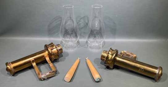 THE ADAMS & WEST CO. BRASS WALL SCONCES