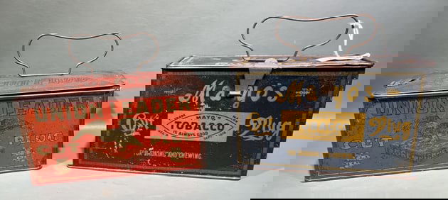 MAYO'S AND UNION LEADER METAL TOBACCO TINS