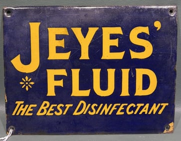 JEYES' FLUID THE BEST DISINFECTANT PORCELAIN SIGN