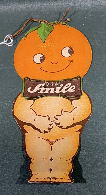 "DRINK SMILE" SODA HANGING ADVERTISING SIGN (1 of 3)