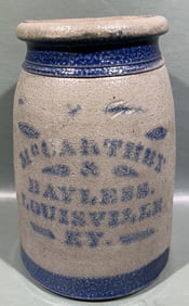 MCCATHEY & BAYLESS LOUISVILLE KY. STONEWARE CROCK