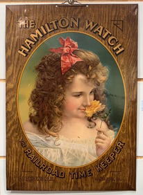 HAMILTON WATCH "PURITY" ADVERTISING TIN SIGN