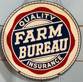 FARM BUREAU DOUBLE SIDED METAL SIGN